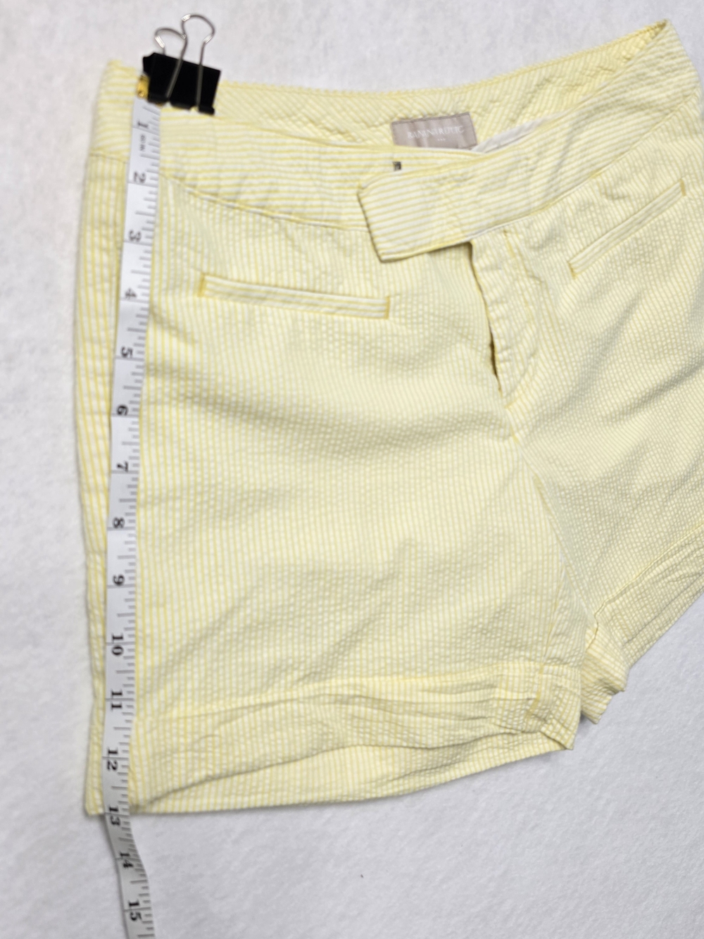 Light Yellow Women's Seersucker Shorts - Picture 6 of 9